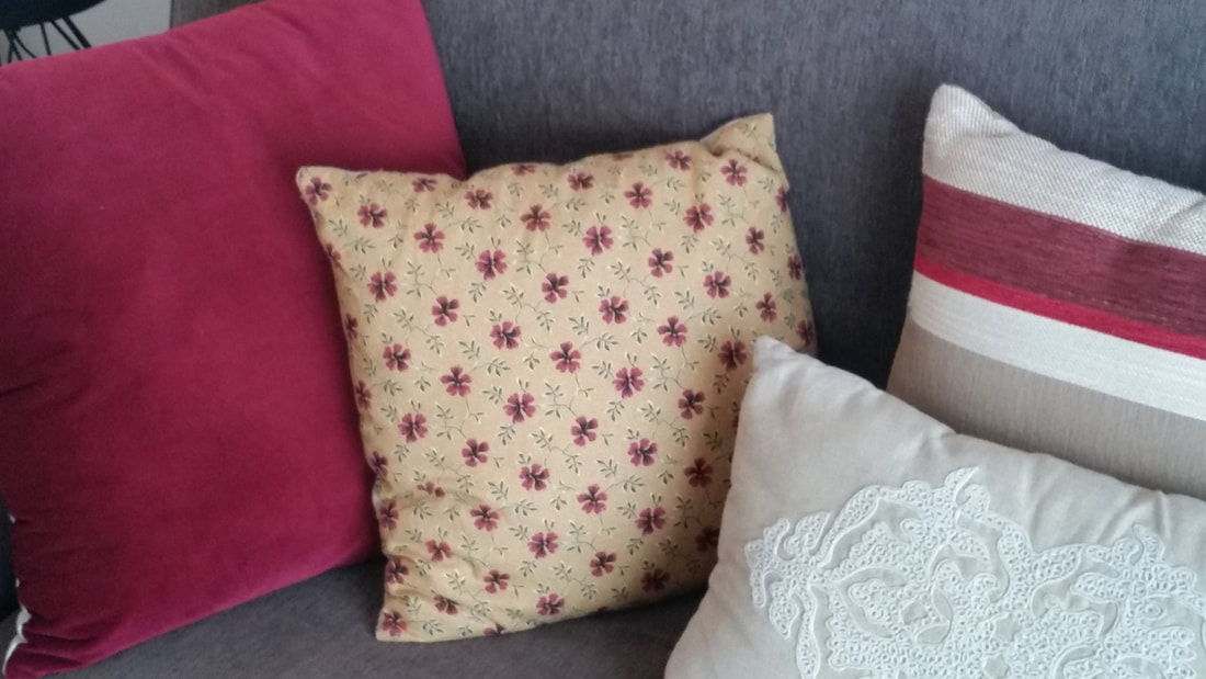 Close up of textures and patterns on cushions