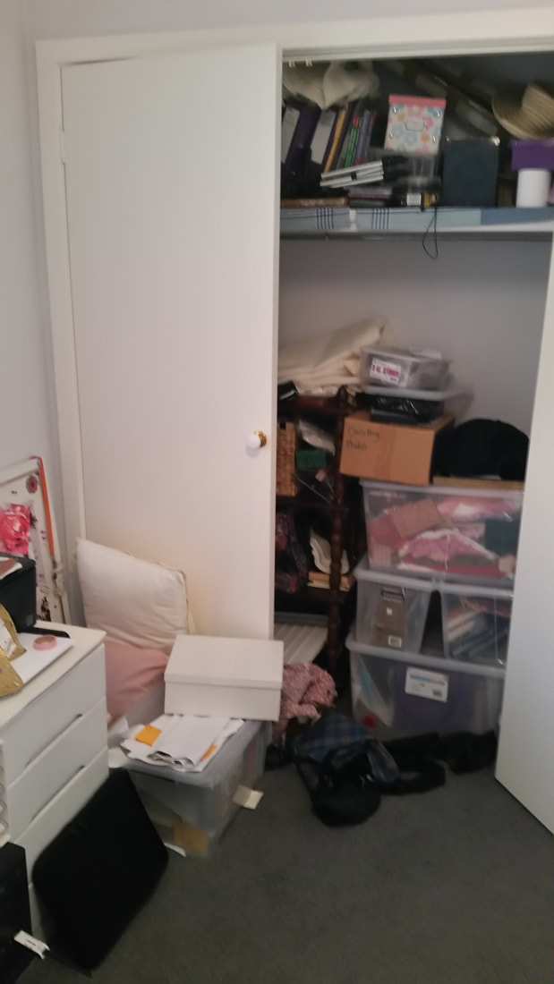 The storage cupboard is looking very disheveled.