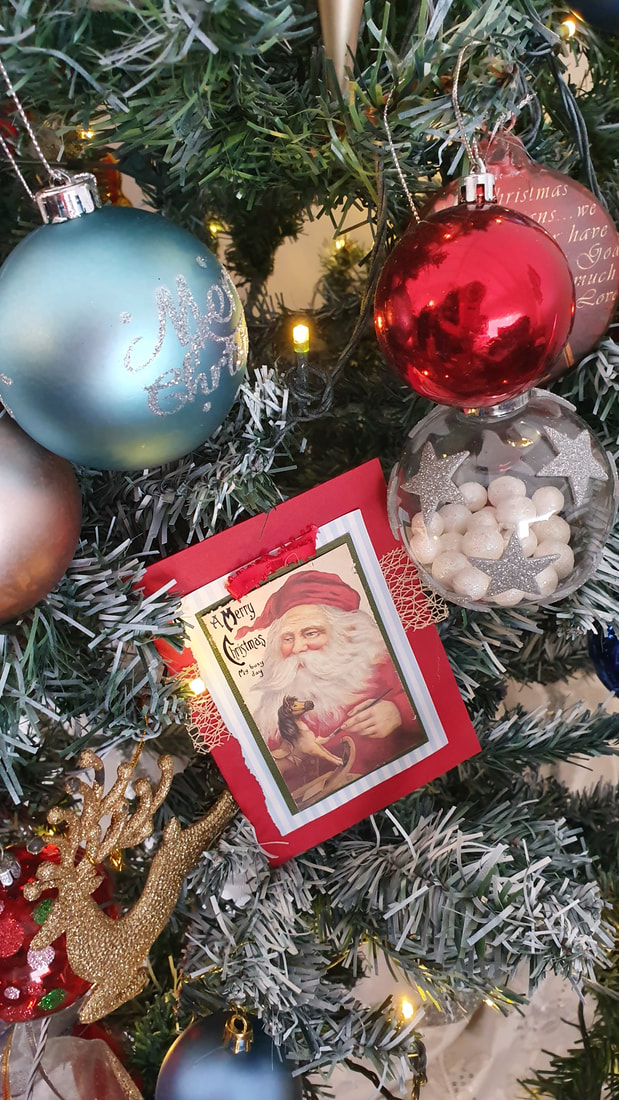Santa Card hung on the tree